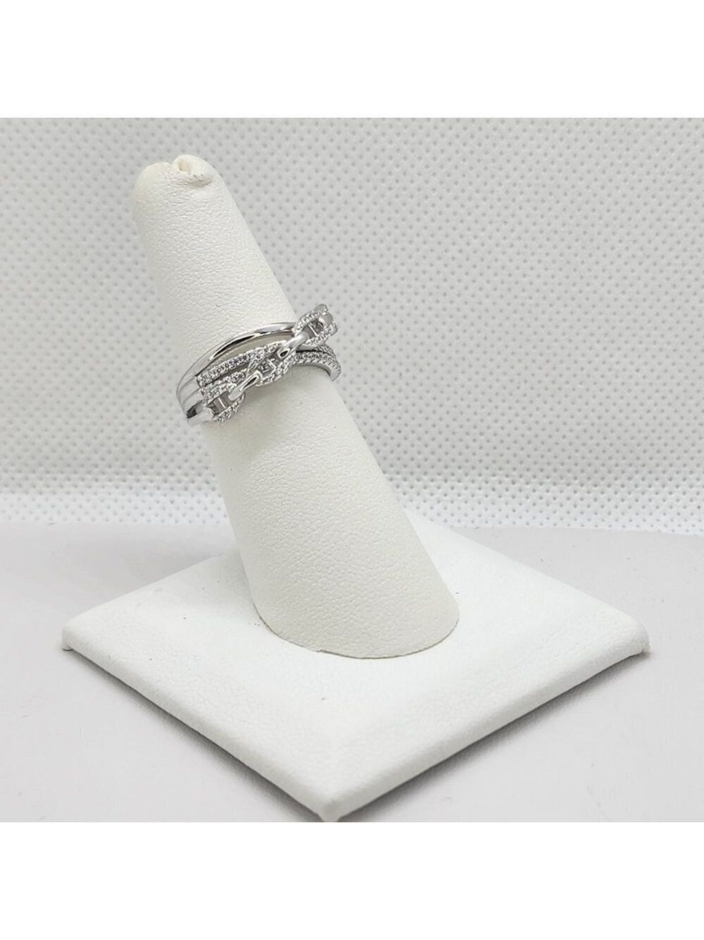 Brand New Sterling Silver 925 Crossover Ring